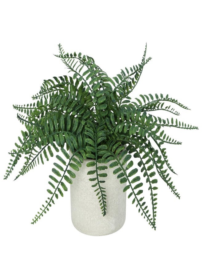 DuHouse Artificial Fern Potted Plant, Fake Greenery Plants in Pot, Faux Plant for Home Office Desk Shelf Bathroom Kitchen Farmhouse Tabletop Decoration - Image 1